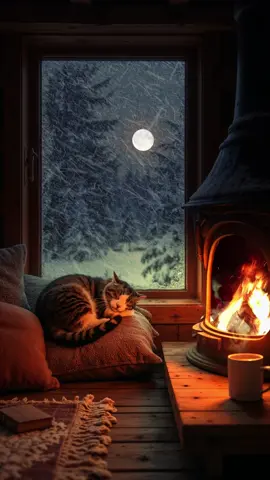 Cozy Fireplace, Snowstorm & Cat Purring | Relaxing Winter Atmosphere Escape into the calm of a cozy winter evening with the crackling of the fireplace, the sound of a fierce snowstorm outside, and the soothing purr of a cat. As the storm approaches through the window, bringing a sense of mystery and tension, the warmth inside becomes even more inviting. Perfect for winding down, relaxing, or just enjoying the contrast between the cold outside and the comfort indoors. Grab your favorite warm drink and let this serene atmosphere melt your stress away. #fireplacesounds #snowstorm #catpurring #cozyvibes #relaxingsounds #winternight #natureandsound #comfort #meditation