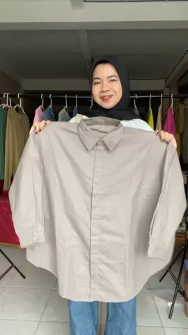kemeja katun polos oversize bahannya adem 😍✨‼️