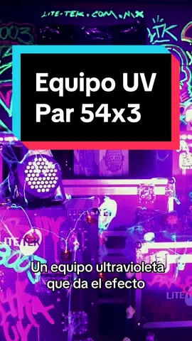 Ideal para conseguir el efecto ultravioleta. PAR 54x3 UV #ultravioleta #uv #efectouv #luznegra #litetek #uv #iluminacion #led #wash #par #espectáculo 
