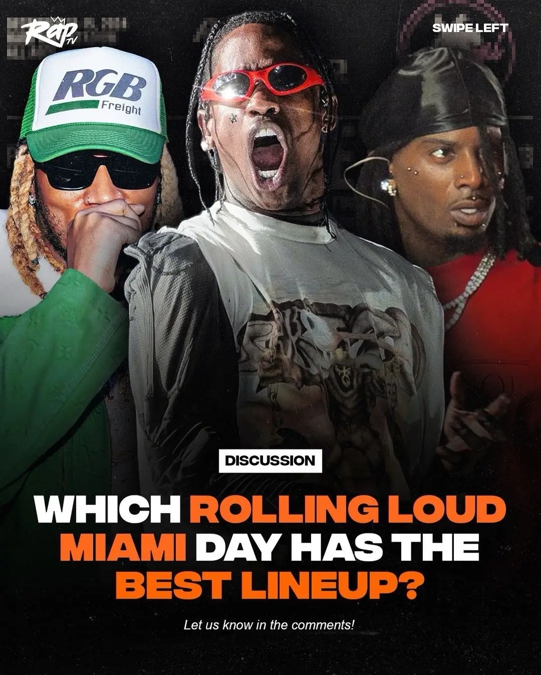 Which #RollingLoud day has the best lineup⁉️👀 Let us know‼️ #RapTV #future #playboicarti #travisscott #laflame #carti #cartitok 