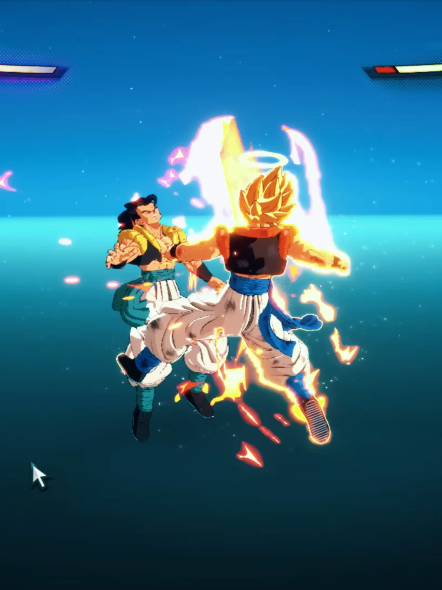 Gogeta Ssj Vs Gogeta Super con likinpark de fondo, no leo lloros