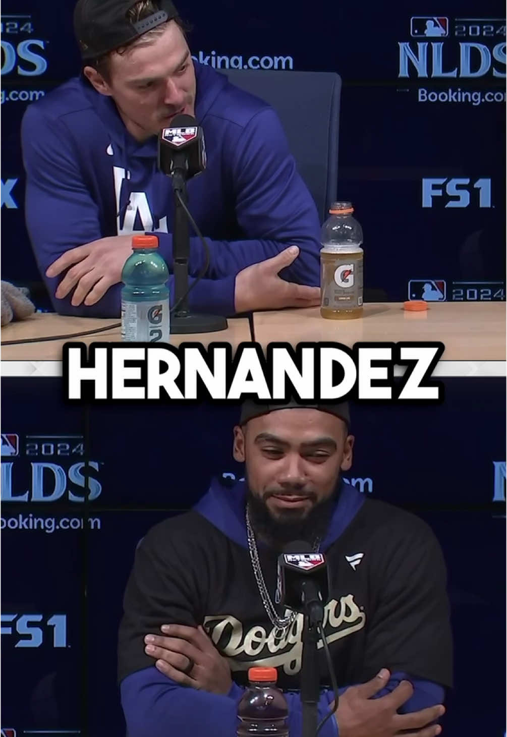 Hernandez 🤝 Hernandez #MLB #mlbplayoffs #dodgers 