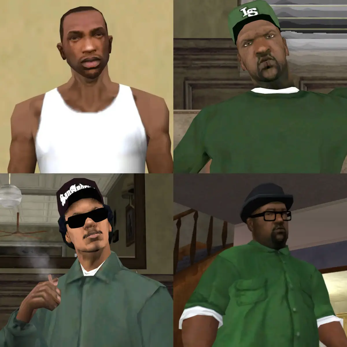 #gtasanandreas #grandtheftautosanandreas #cj #sweet #ryder #bigsmoke #rap #rappers #personagens #game #videogames #icecube #youngmaylay #eazye #thenotoriousbig #fyp #foryoupage #fypシ #fy