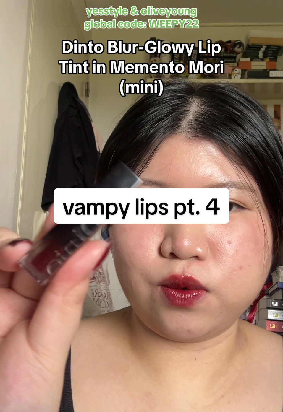 loooove this shade of red!! @dinto_cosmetic  #kbeauty #liptint #makeup #vampylips #foryou 