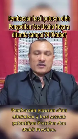 Pembacaan hasil putusan oleh Pengadilan Tata Usaha Negara terkait tuntutan dari tim kuasa hukum PDIP terhadap Komisi Pemilihan Umum diundur sampai tanggal 24 Oktober 2024. Bagaimana menurut netizen kenapa pembacaan hasil putusan harus di undur 4 hari setelah pelantikan Presiden dan Wakil Presiden ? Simak sampai akhir !! #ptun #kpu #hakiim  #hasilputusan #pembacaan #diundur #24oktober #indonesia #rakyatbersuara #trending #beritaterkini 