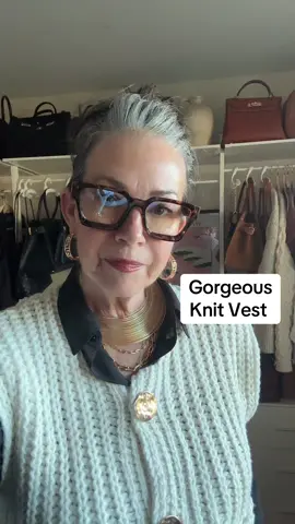 Obsessed with this vest  #chunkyknitvest #knitvest #vest #sweatervest #fallfashion #knit #fallaesthetic #tiktokfallsale #tiktokblackfriday #tiktokcybermonday #fashion #over50women @hixiaohe 
