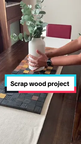I don’t know if I should be proud or embarrassed about having enough scrap wood to make this 🙈  I used a bunch of 1x2 and 2x2s and the texture created on this wood table runner is so gorgeous.  PS: you can also add a plywood to the back and gang it up on the wall as a DIY wood art!  #scrapwoodproject #woodproject #diyhomedecor #woodworkingproject #tiktokpartner #apitiktok 