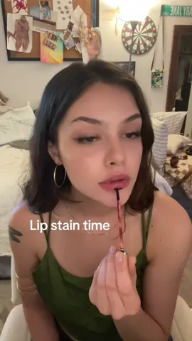 In shade pinked 🩷 #lipstain #makeup 