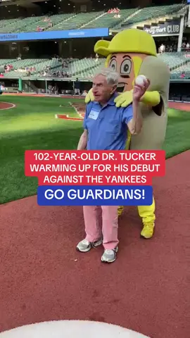 102-year-old neurologist, Dr. Tucker, is ready for his @Cleveland Guardians pitching debut against @Yankees #cleveland #baseball #guardians #yankees #pitching 