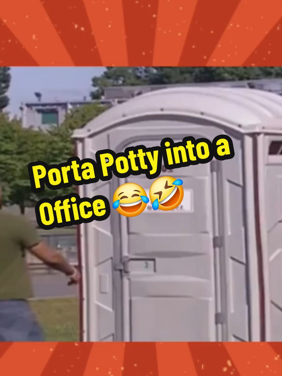 Porta potty turns into a Office 🤣 #Funny#prankster #Prank #justforlaughs #funnyvideo #justforlaughsgags 