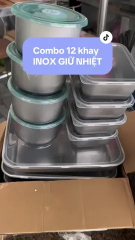 Combo 12 cái khay inox bảo quản thực phẩm chị em không thể bỏ qua đây ạ #khayinox  #khayinox304  #khaydungyhucpham #giadung #tienich  #nhacuadoisong 