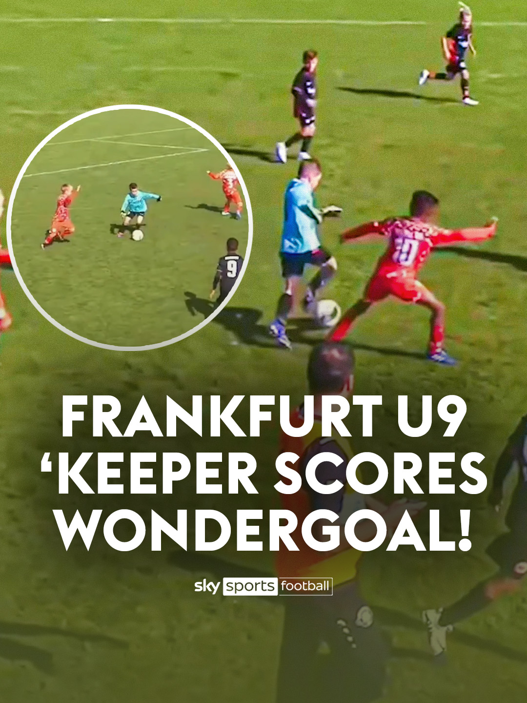 Nothing to see here... just the Eintracht Frankfurt U9s goalkeeper dribbling the length of the pitch before scoring 😳 #footballtiktok #eintrachtfrankfurt