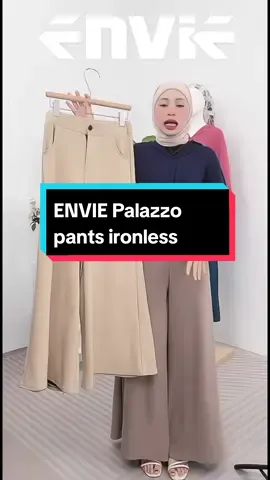ENVIE Palazzo Elastic Waist wide leg pants ironless #palazzopants #palazo #seluarpalazo #seluarmurah #seluarplussize #fyp #foryoupage #tiktokshopmalaysia🇲🇾 