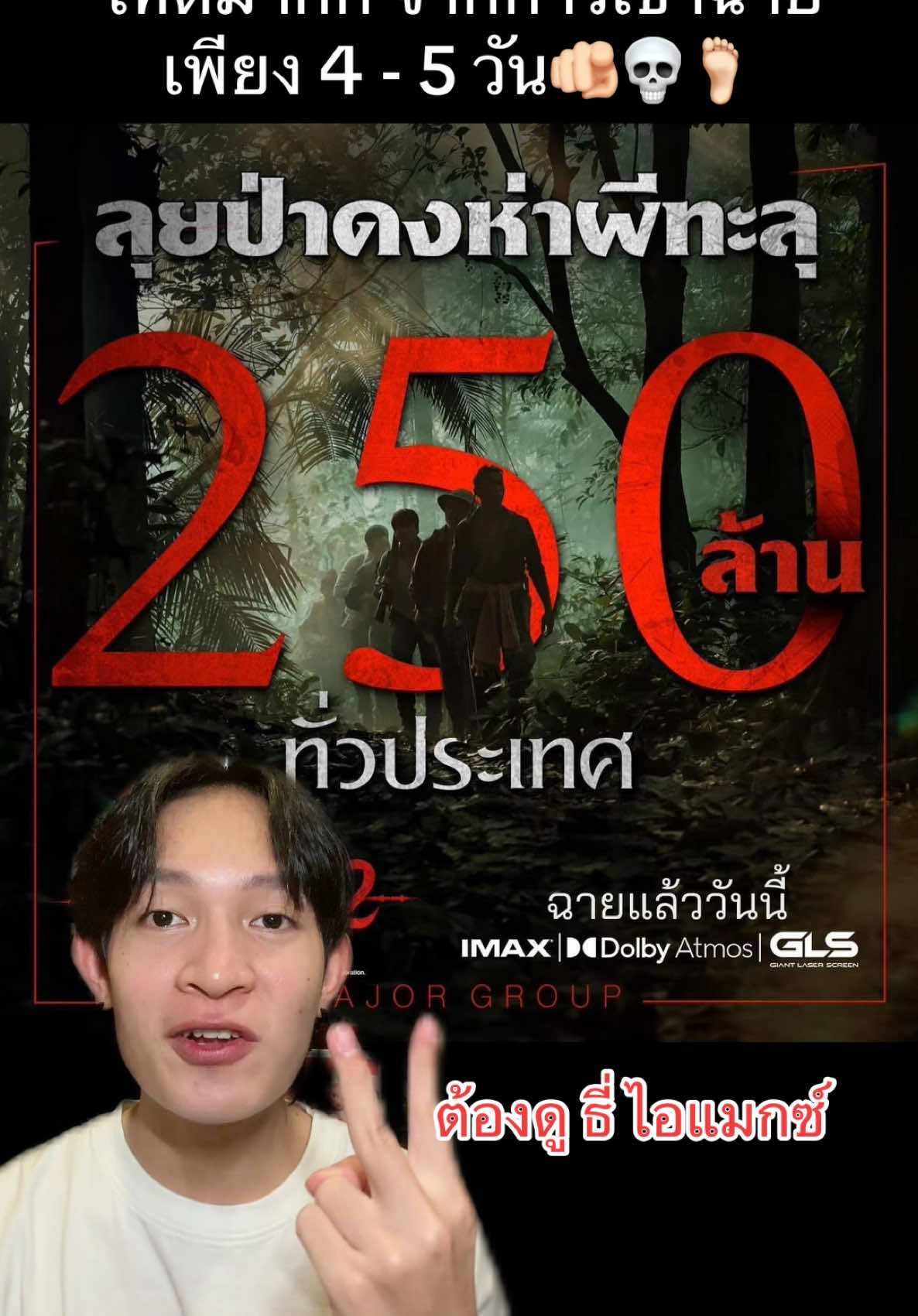 🎥🍿ลุยป่าดงห่าผี #ธี่หยด2 ทำรายได้ทะลุ 250 ล้านบาทแล้ว!!! หนังเข้าฉายแล้ววันนี้ #ในโรงภาพยนตร์ และในระบบที่ดีที่สุด IMAX with Laser #เรื่องนี้ต้องดู #รวมตัวคอหนัง #บันเทิงTikTok #TikTokพาดู #TikTokCommunityTH #TikTokUni #รู้จากTikTok #อัพเดทข่าวหนัง #หนังไทย #เรื่องเล่าผี #TheGhostRadio #หนังดีที่เมเจอร์ #อยากดูหนังนึกถึงเมเจอร์ #เมเจอร์ซีนีเพล็กซ์ #Majorcineplex #Everydaymajor #MAJORIMAX #ไอแมกซ์เลเซอร์ #หนังไทยในIMAX #ThaiMovieInIMAX #ณเดชน์ #จูเนียร์กาจบัณฑิต #เฟรนด์พีระกฤตย์ #เดนิสเจลีลชา #มิ้มรัตนวดี #นีน่าณัฐชา #มีนพีรวิชญ์ #ท็อปทศพล #แฟรงค์ธนัตถ์ศรันย์ #คุ้ยทวีวัฒน์ #ธี่หยด #TeeYod #MStudio #BananaSoundStudio #TeeYod2 #Hobscltg #Hobs #กูมาแล้วนะ #KieAlan 