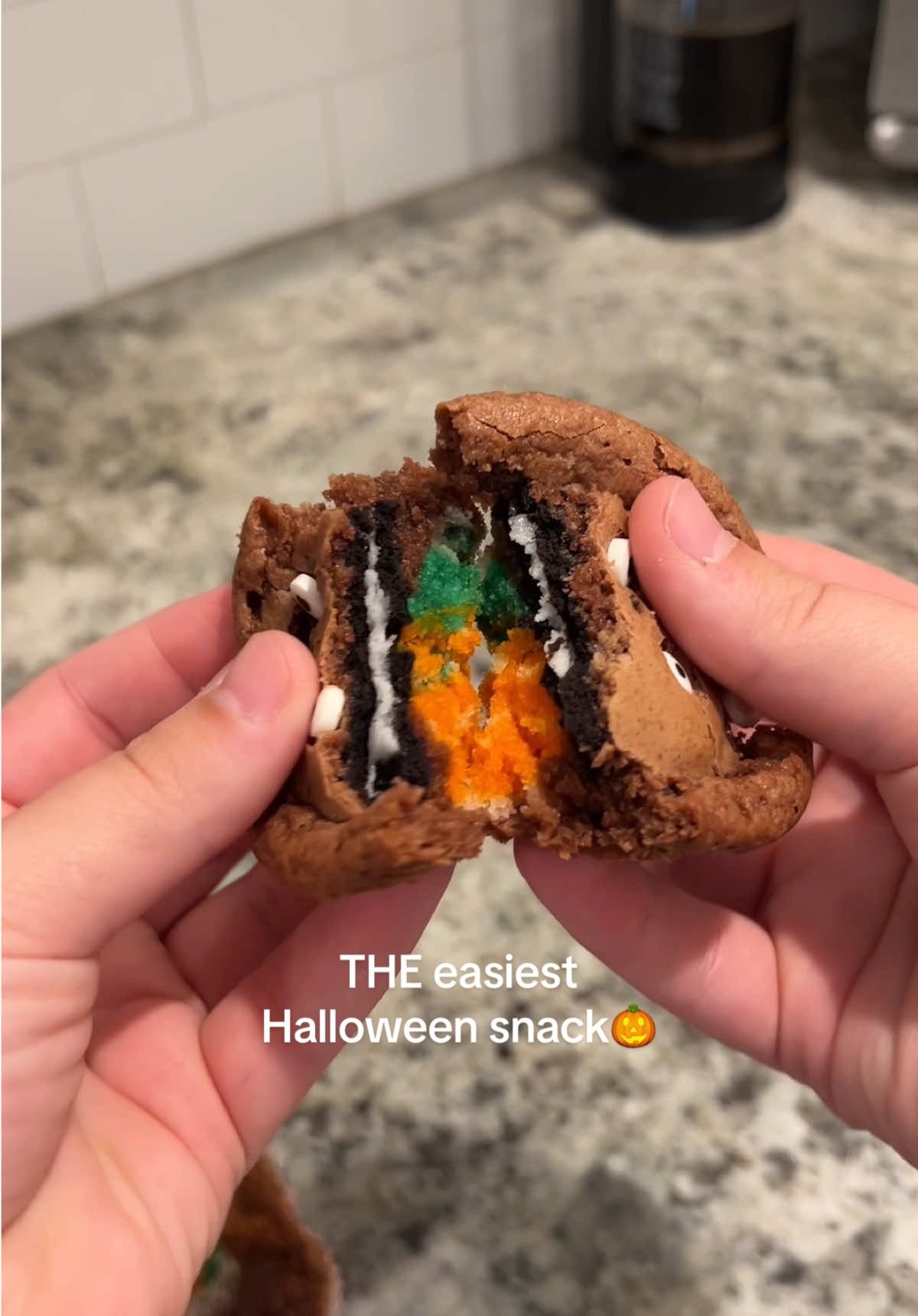 these go in at 350° for 25 minutes🎃 #halloweensnacks #halloweenfood #foodideas #funfood #kidfood #kidsnack #snackideas #halloween #dessert #dessertideas #partyfood 