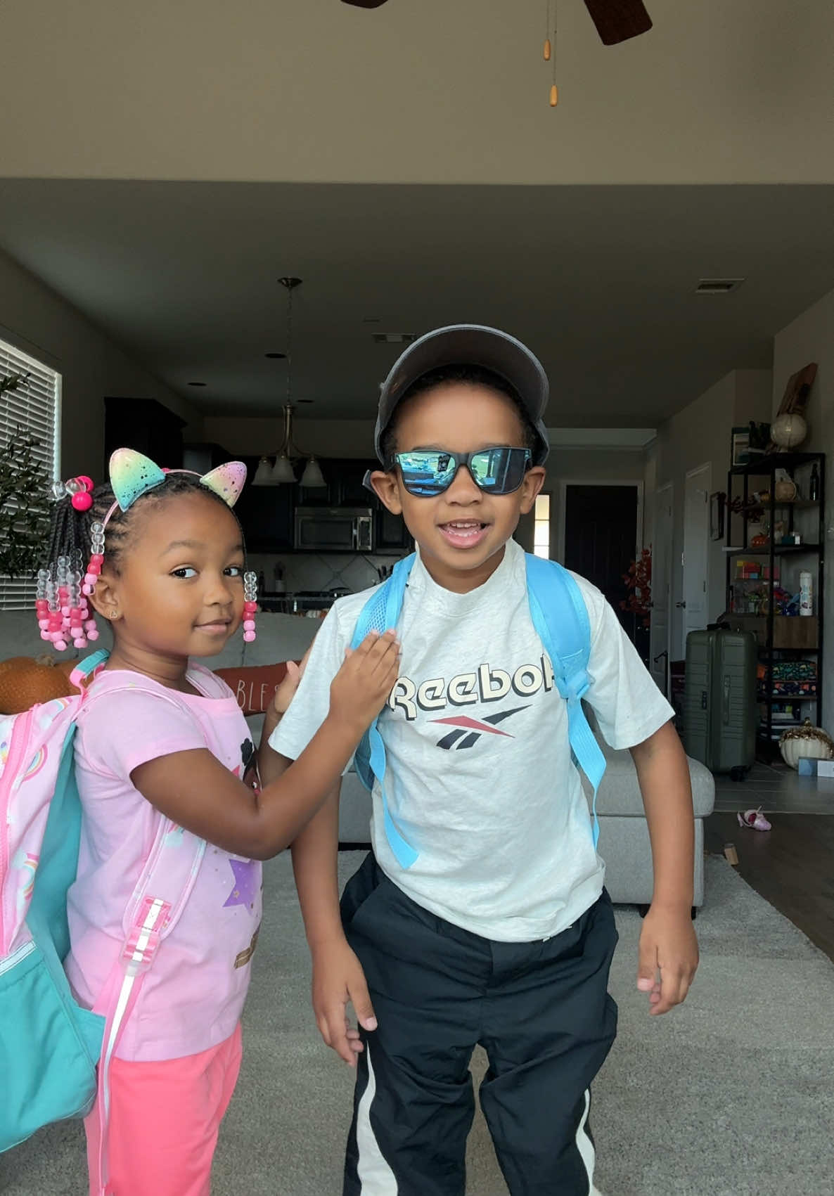 It’s been a minute for one of these🥹 off to the airport for fall break! 🤎 they sound so much older and confident! Even when it’s actually @Reebok 😭
