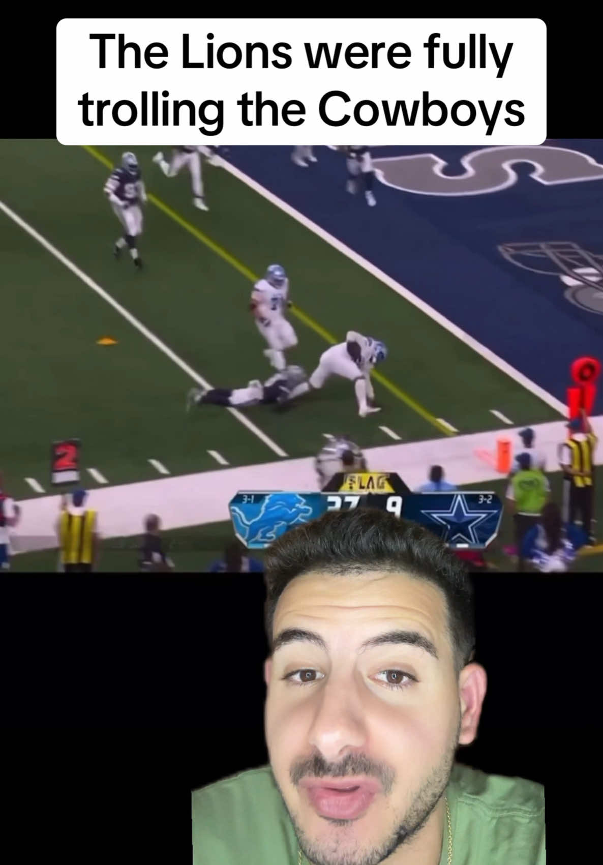 The Lions fully embarrassed this Cowboys team.. #nfl #nflfootball #lions #oline #touchdown #detroit #dallascowboys #cowboys #trolling #embarrassing #fyp 