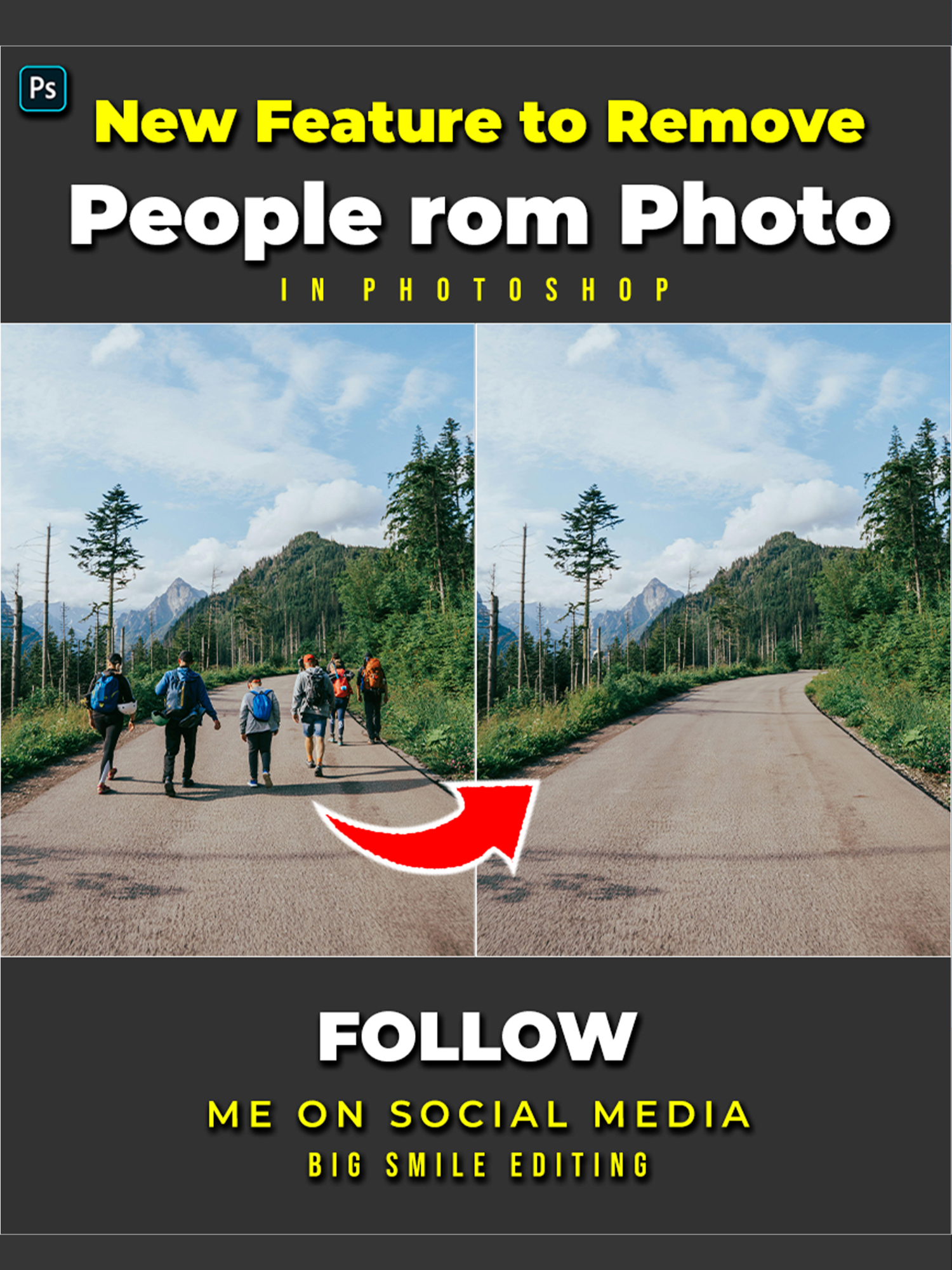 New Feature In Photoshop To Remove People or Anything From Photo #photoshoptricks#tutorial#tutorials#designer#photoshop#photography#adobe#bigsmileediting