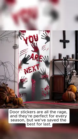 Halloween Decorative Glass Door Sticker - Horror Ghost Blood Handprint Static Sticker Decoration Wall