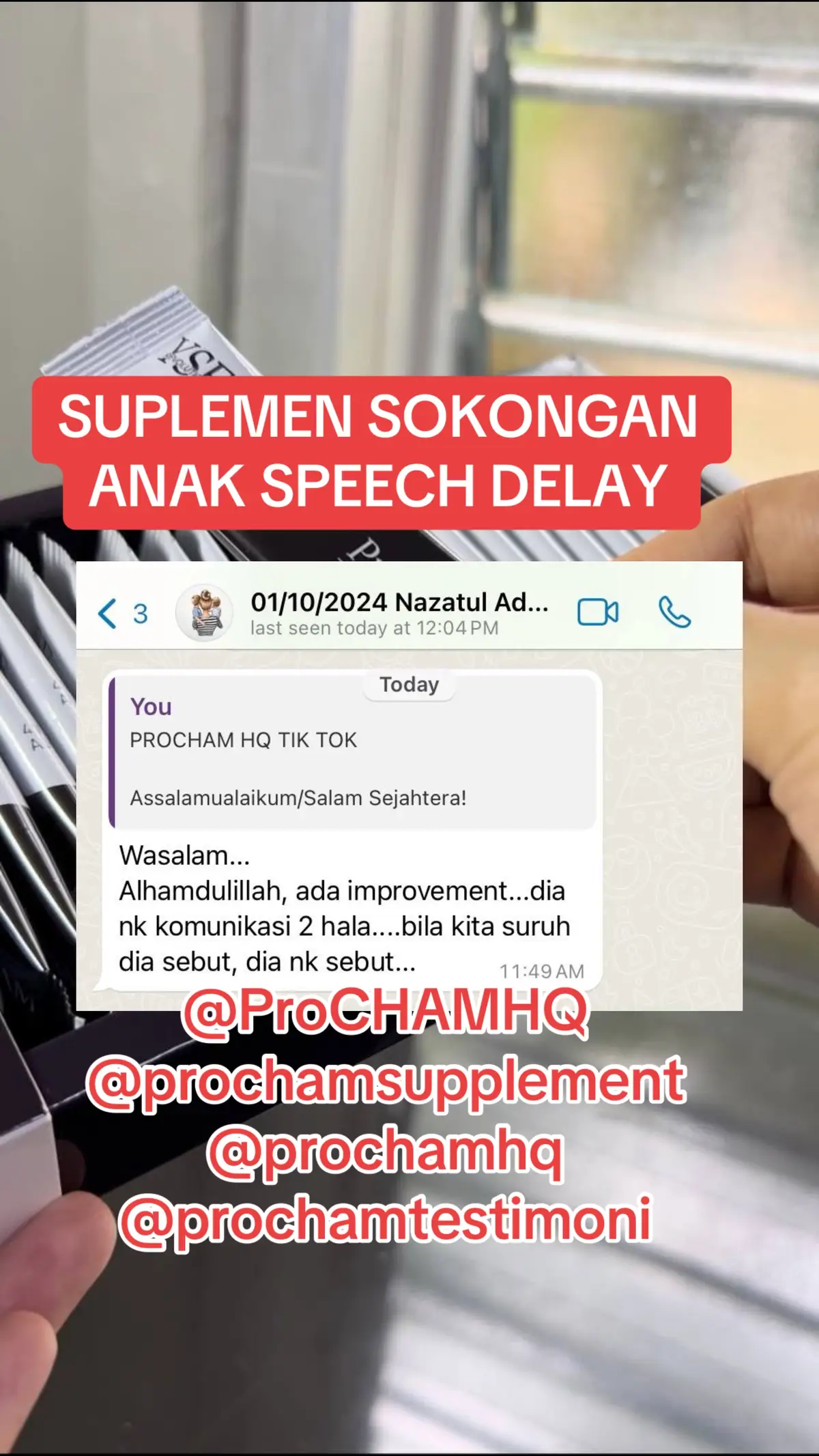 Testimoni procham speech delay supplement khas untuk bantu anak-anak yang mengalami masalah  Speech Delay Tiada fokus & Ingatan tak kuat Tiada eye contact Tidak faham arahan mudah Emosi tidak stabil seperti Hyperactive/ tantrum/ ADHD/ Autism #AutismAwareness #SpeechDelay #TantrumManagement #HyperactiveKids #AutismMom #SpeechTherapy #TantrumSolutions #Hyperactivity #AutismSupport #SpeechMilestones #HandlingTantrums #HyperactiveChild #AutismJourney #SpeechDevelopment #TantrumTips #HyperactiveBehaviour #AutismCommunity #SpeechChallenges #TantrumHelp #HyperactiveLife #AutismAcceptance #SpeechPathology #TantrumFree #HyperactiveLifestyle #AutismParenting #SpeechImprovement #TantrumControl #HyperactiveMind #AutismAdvocate #SpeechSkills #TantrumAdvice #HyperactiveKidsLife #AutismSpectrum #SpeechGrowth #TantrumPrevention #HyperactiveChildren #AutismTherapy #SpeechGoals #TantrumSolutions #HyperactiveToddler #AutismDaily #SpeechDelaySupport #TantrumStrategies #HyperactiveFamily #autism #adhd #tipsparenting #anakspeechdelay #anaklambatcakap #anakhiperaktif #anaktantrum #autisms #austim #anakautism #hiperaktif #speechdelay #anakmengamuk #lambatbercakap #prochamhq #pseudoautism  #prochamtestimoni #prochamsupplement #procham_hq_official #prochamsupplement 