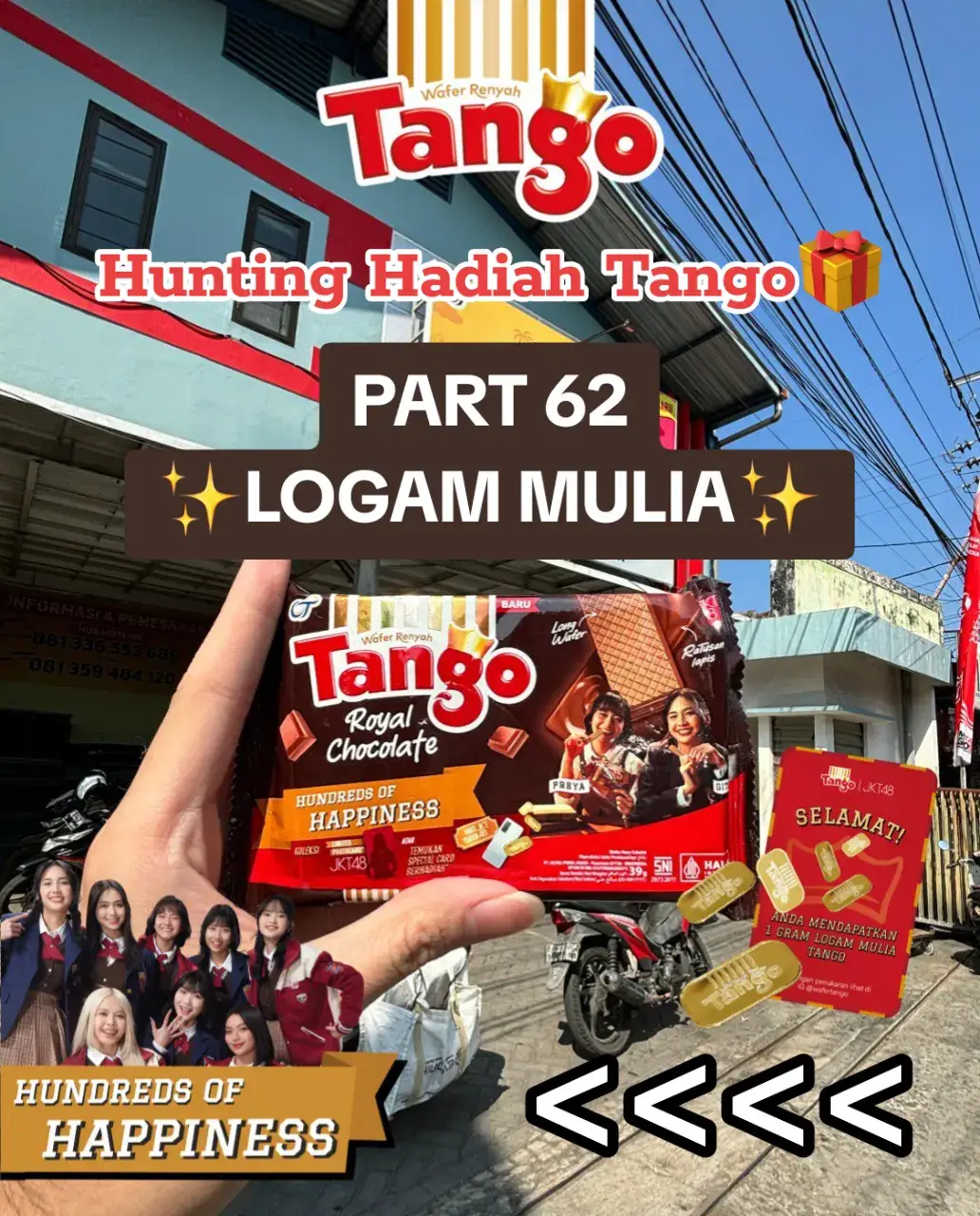 Hunting Hadiah Tango PART 62! Sobat Wafer Madiun merapattt! Yuk hunting Tango berhadiah Logam Mulia! 🙌🤩 📍Toko Matahari Grosir Madiun #WaferTango #HundredsOfHappiness #HuntingHadiahTango #BerapaLapisRatusan #TangoxJKT48 #JKT48 #JKT48NewEra #Oshi #LogamMulia #Emas #fyp #viral 