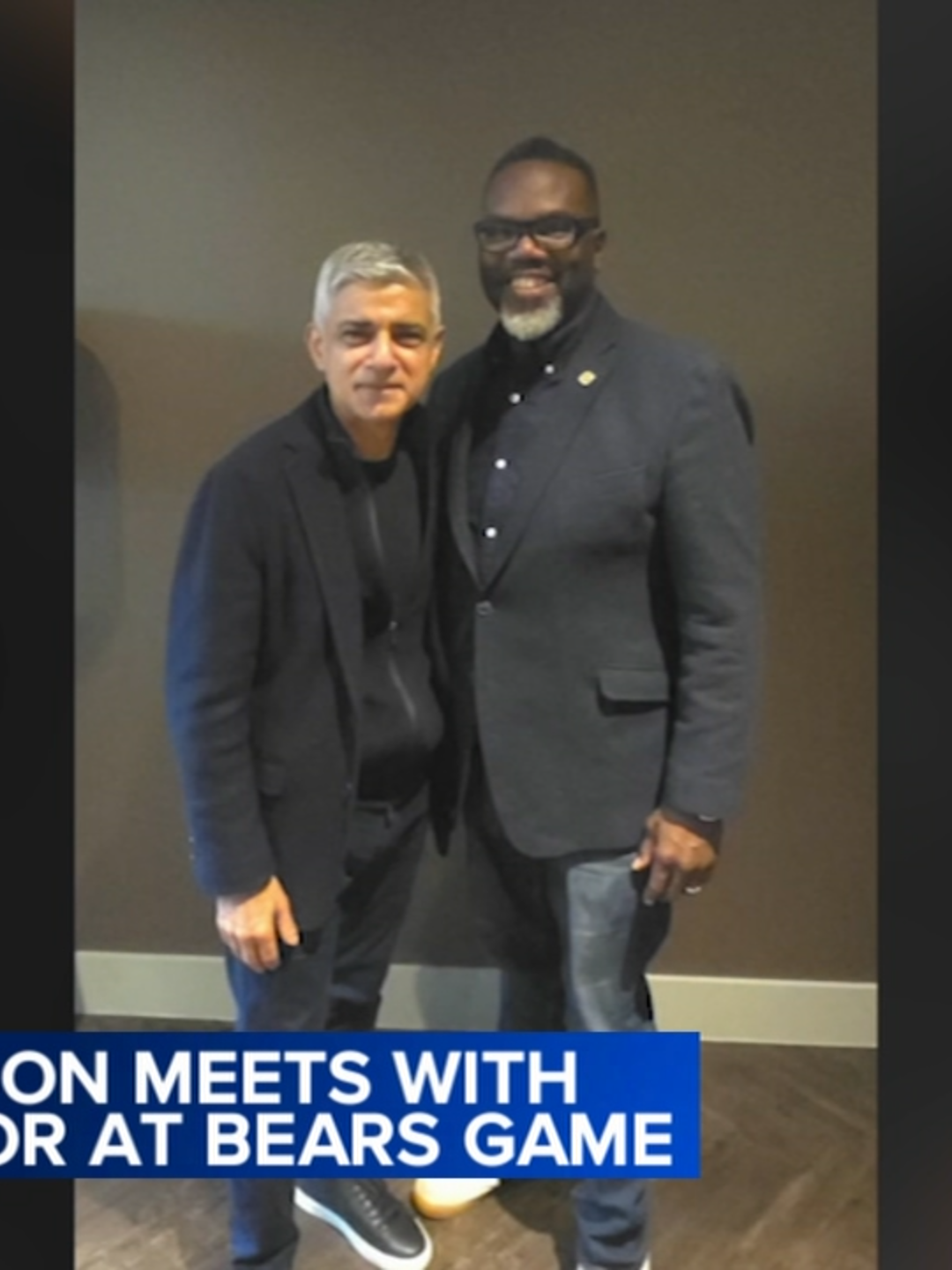 London Mayor Sadiq Khan said he and Brandon Johnson discussed how to strengthen ties between the cities at the Chicago Bears game.