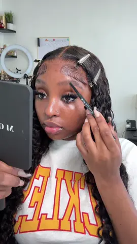 Can’t even tell the difference!!  Products: @Nova Beauty  • Liner: black  • Pencil: brown #brows #eyebrows #blackgirlmakeup #grwmmakeup 