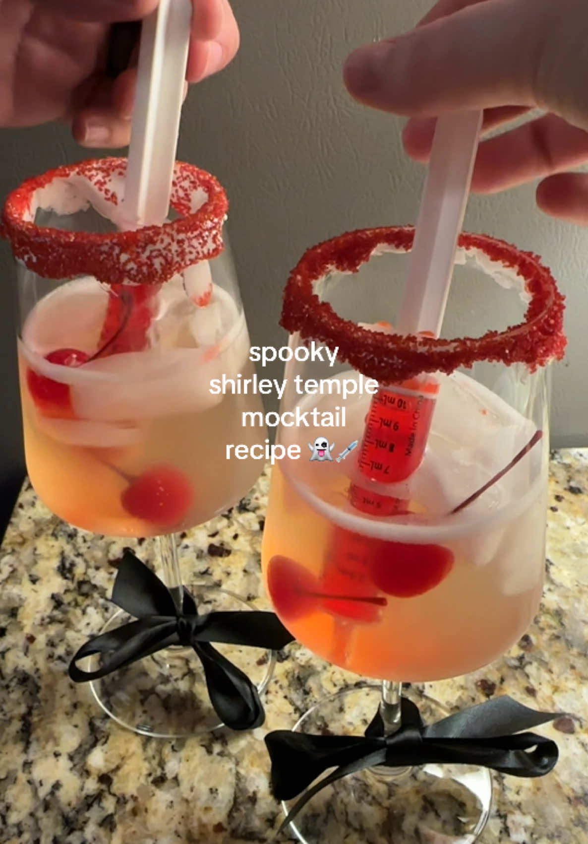 The perfect date night mocktail for spooky season! 👻 #mocktailrecipe #spookyszn #datenightin #datenightinspo #drinksathome 