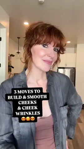 3 Easy Ways to Smooth Cheeks & Reduce Wrinkles! 😍 #naturalskincare #faceworkout #womenover40 #fyp 
