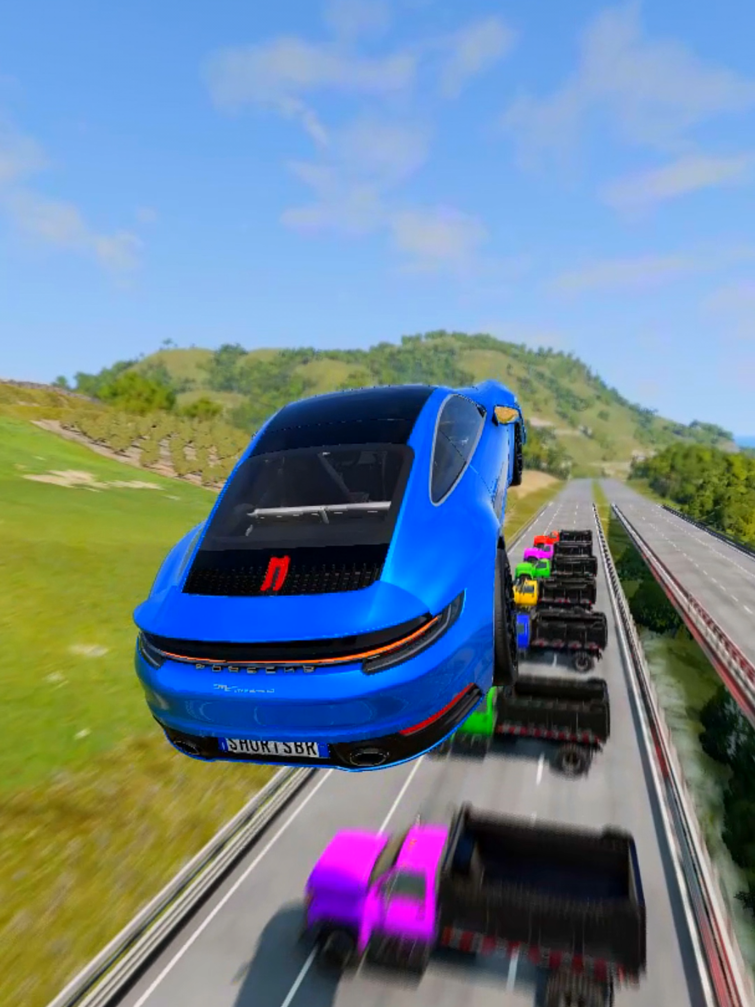 Which car jumps all the trucks #beamng #beamngdrive #gaming #fyp #fouryourpage