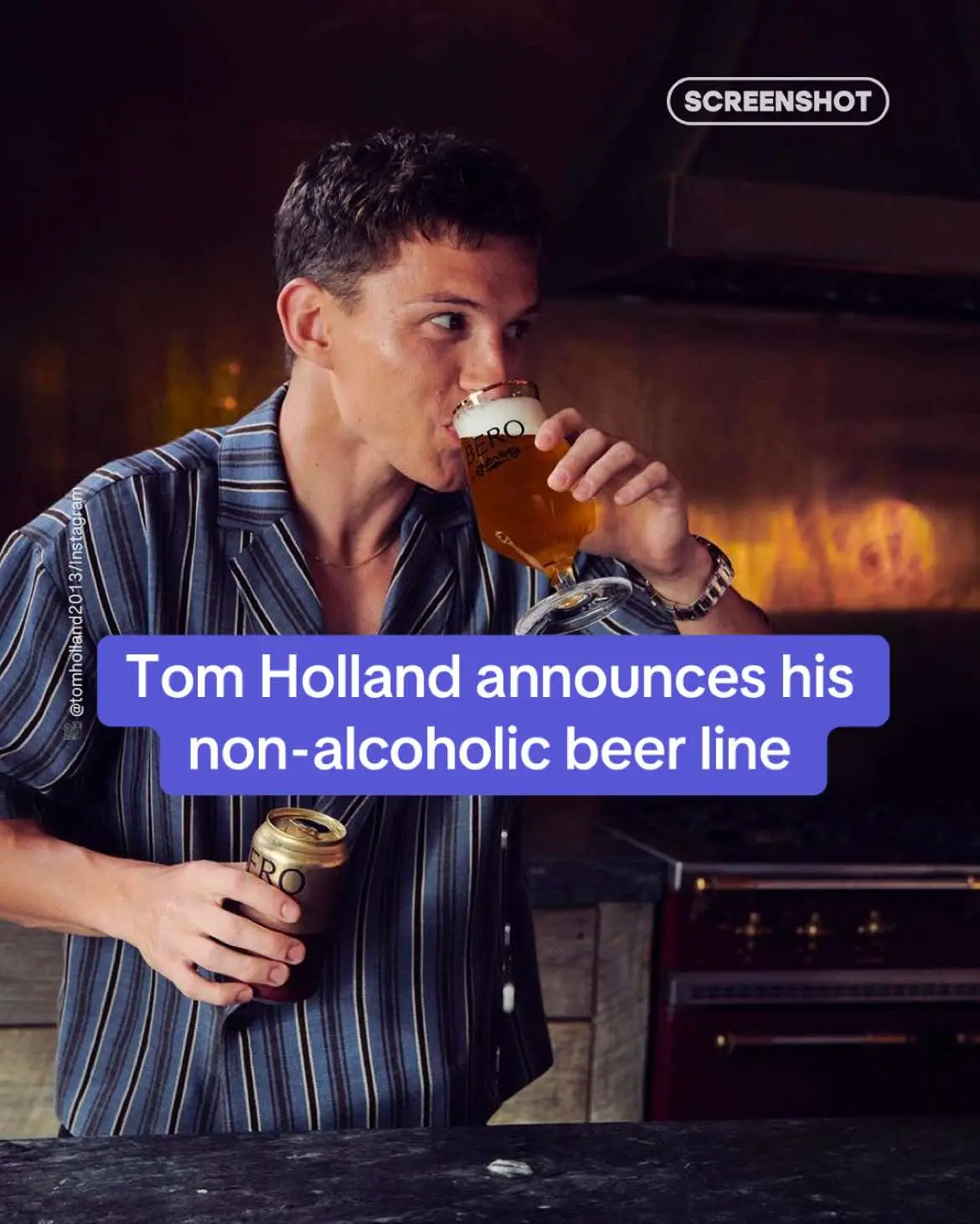 Will you be trying Bero? 🍻 #bero #tomholland #soberoctober #sobriety #celebnews 