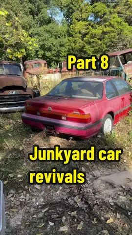Trying to start abandoned cars in a forgotten salvage yard #junkyard #abandoned #viral #ford #toyota #302 #hondaprelude #jdm 