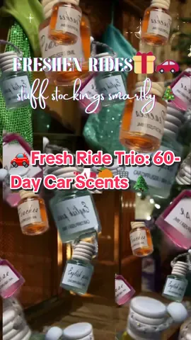 #creatorsearchinsights  🚗 Long-lasting car fresheners: perfect stocking stuffers for 60 days of fragrant drives. 🎄 #ChristmasIdea #StockingStuffer #CarFreshener #ChristmasGift #FreshRide #CarAccessories #lastminutegifts  #HolidayEssentials #drivehappy 