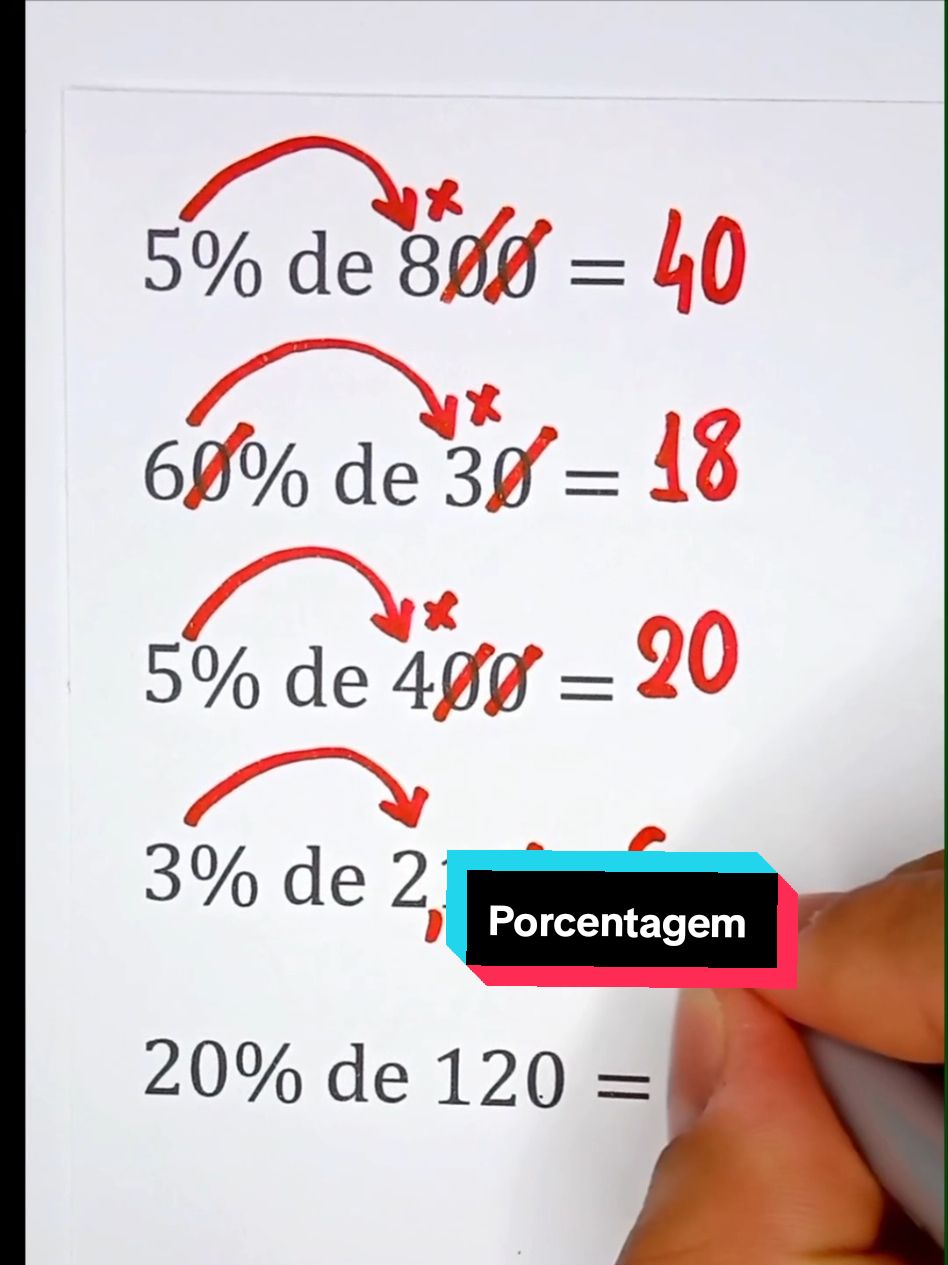 Porcentagem pra você aprender #aula #matematica #escola #aprender #porcentagem 