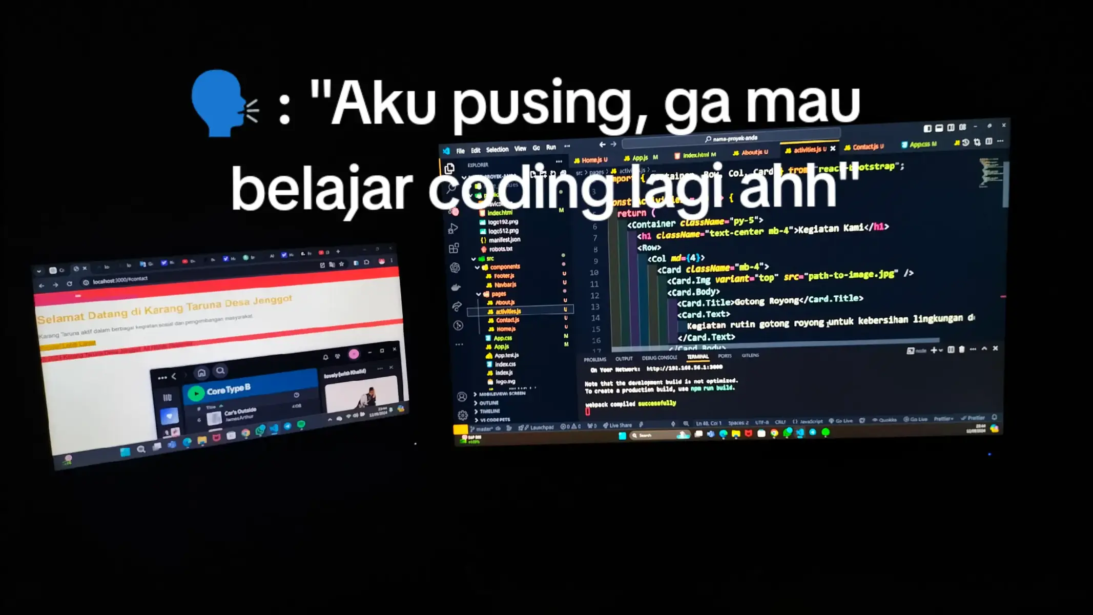 Ingat di saat hari kau memulainya dengan rasa excited untuk berhasil #codinglife #informatika #fyp #odenwithit  #programming #mabainformatika #fullstackwebdeveloper #coding 