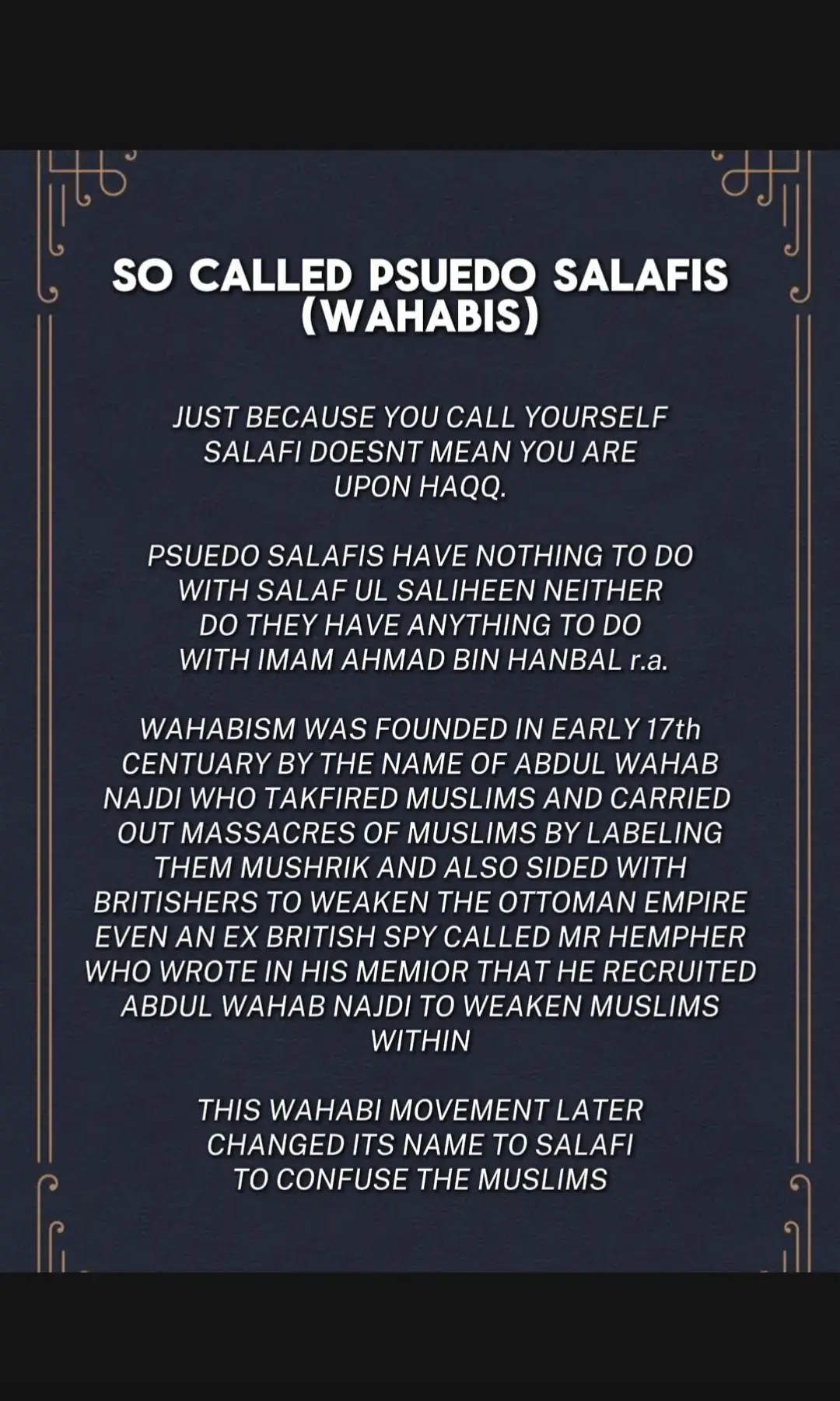 Psuedo Salafis (Wahabis) have nothing to do with Ahlul Sunnah Wal Jammah #sunni #ashari #maturidi #hanafi #fyp #sufi #salafi #athari #hanbali #salafis #foryou #naqshbandi #wahabi #facts 