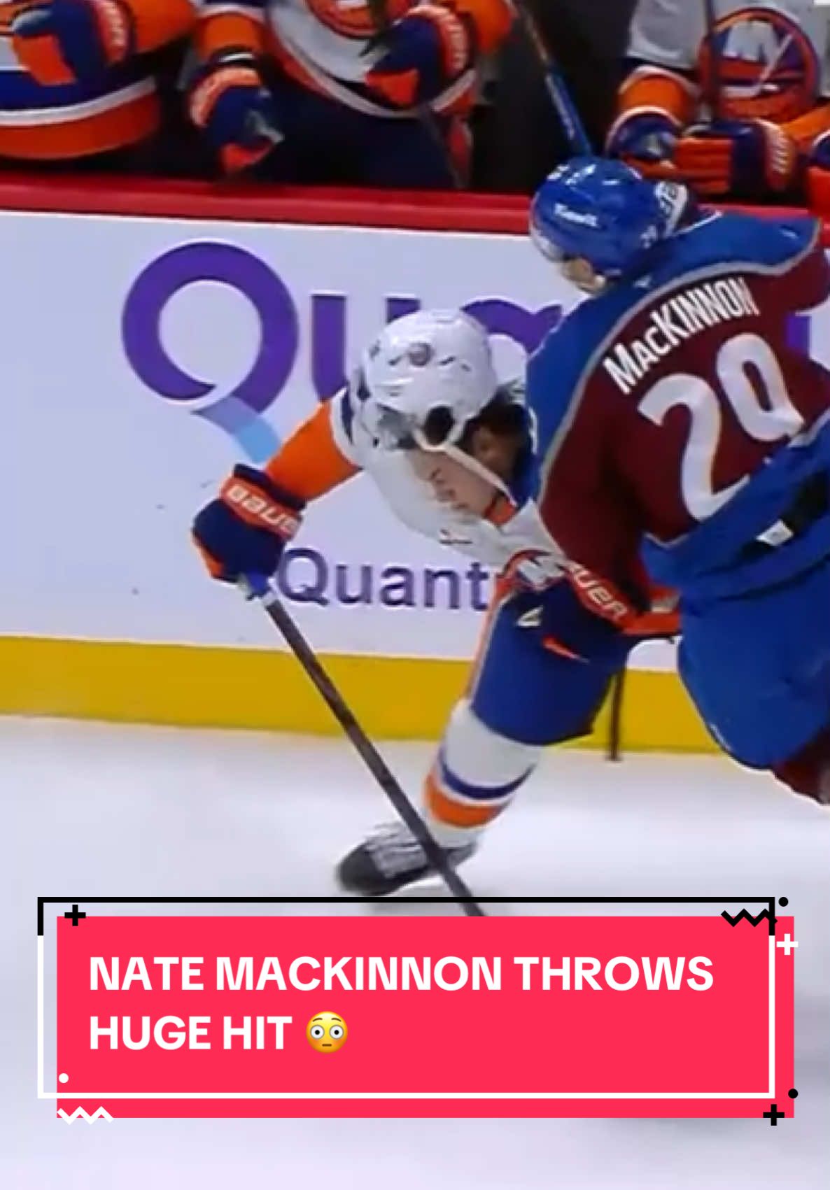 Nate Dogg with a massive hit on Alex Romanov 😱 #fyp #hockey #NHL #hockeytiktoks #nathanmackinnon #coloradoavalanche #hockeyplayer 