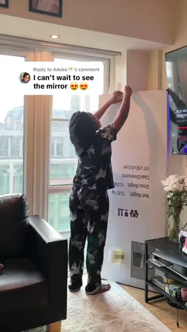 Replying to @Aduke🥂 Let’s unbox together 🥰 i got my full length mirror for £35.99 from @Wilko uk and i can’t be more happier 🥰 , i did a bit of romanticizing before unboxing because i have wanted this for a very long time 🥹 #fulllengthmirror #fullmirror #Mirror 