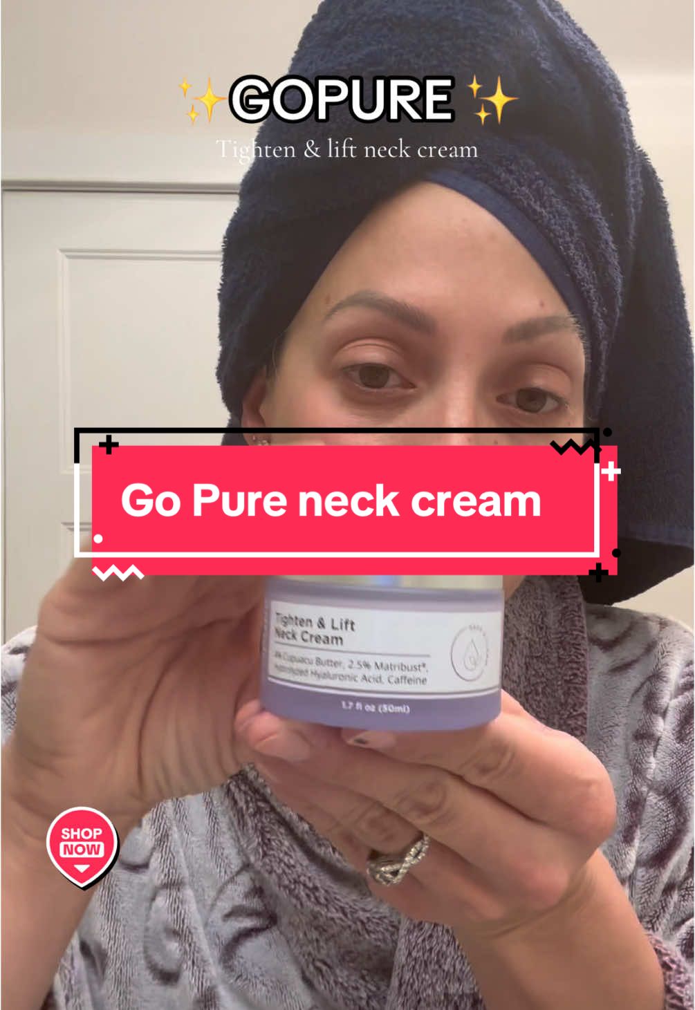 Go Pure tightening & neck cream!  #skincare #antiagingskincare #gopureneckcream #neckcream #wrinkles #youthfulskincheck  #fyp #MomsofTikTok #tiktokshopblackfriday  #tiktokshopcybermonday  #FallDealsForYou #TikTokShopHolidayDeals  #tiktokshopholidayhaul  Beauty  Anti-aging cream  Skin care routine  Wrinkles  Aging neck   Neck cream @Gopure 