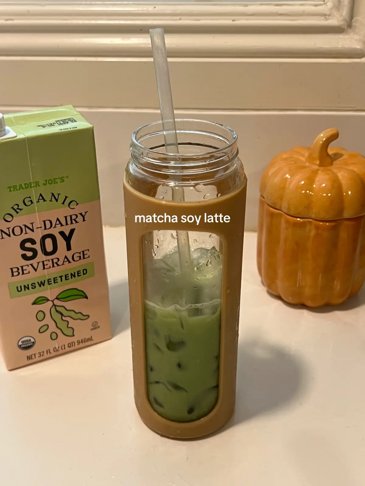 not a huge soy fan but this was pretty good #matcha #soymilk #traderjoes #matchalatte #fallaesthetic  @Trader Joe's @Matcha Café Maiko 