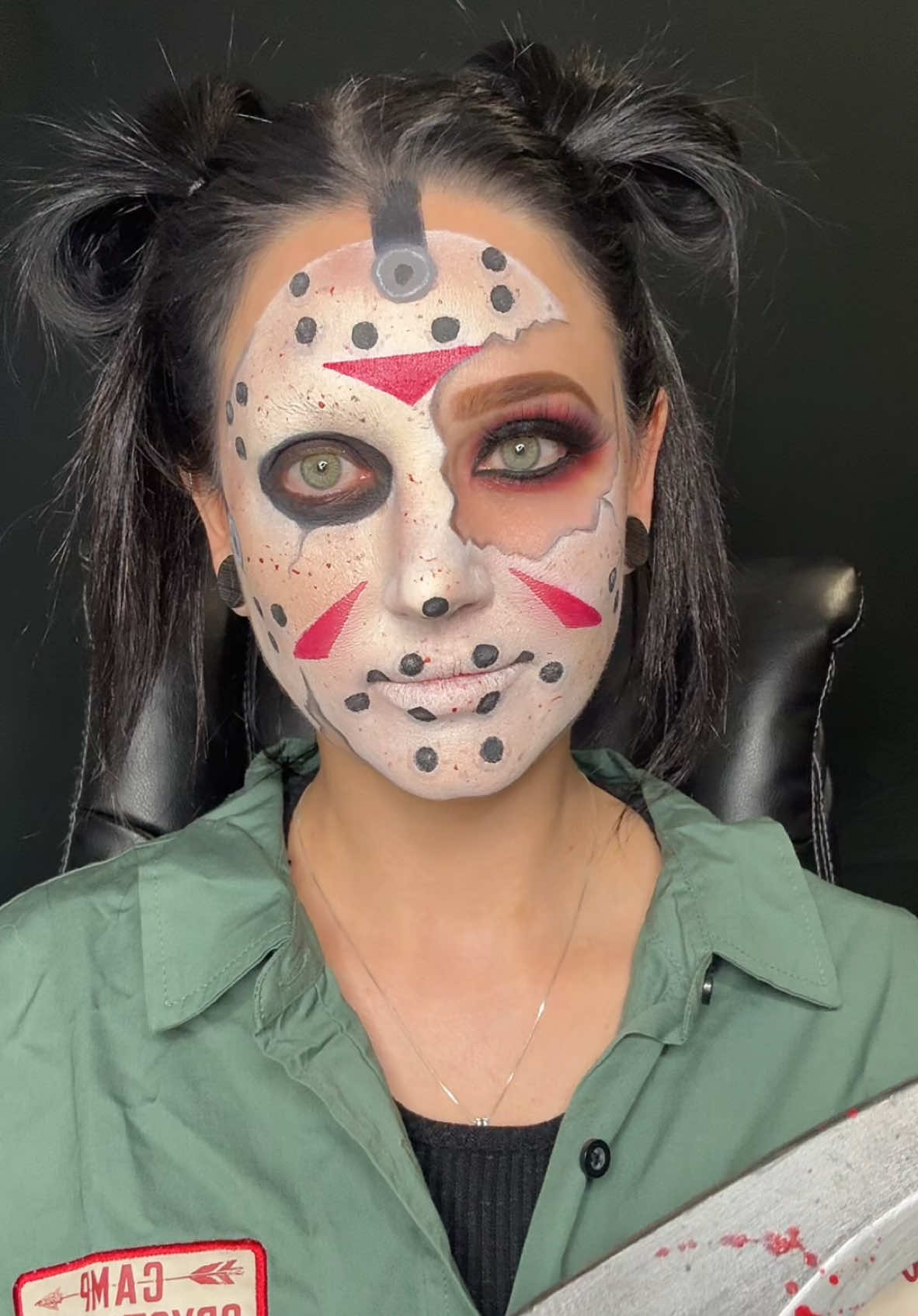 Easy & fun Jason Voorhees makeup!!  #JasonVoorhees #FridayThe13th #HalloweenMakeup #HorrorMakeup #SFXMakeup #SlasherLook #ScaryMakeup #JasonMakeupTutorial #HalloweenCostume #HorrorIcon #MakeupTransformation #CreepyMakeup #Halloween2024 #HorrorCosplay #MakeupFX 