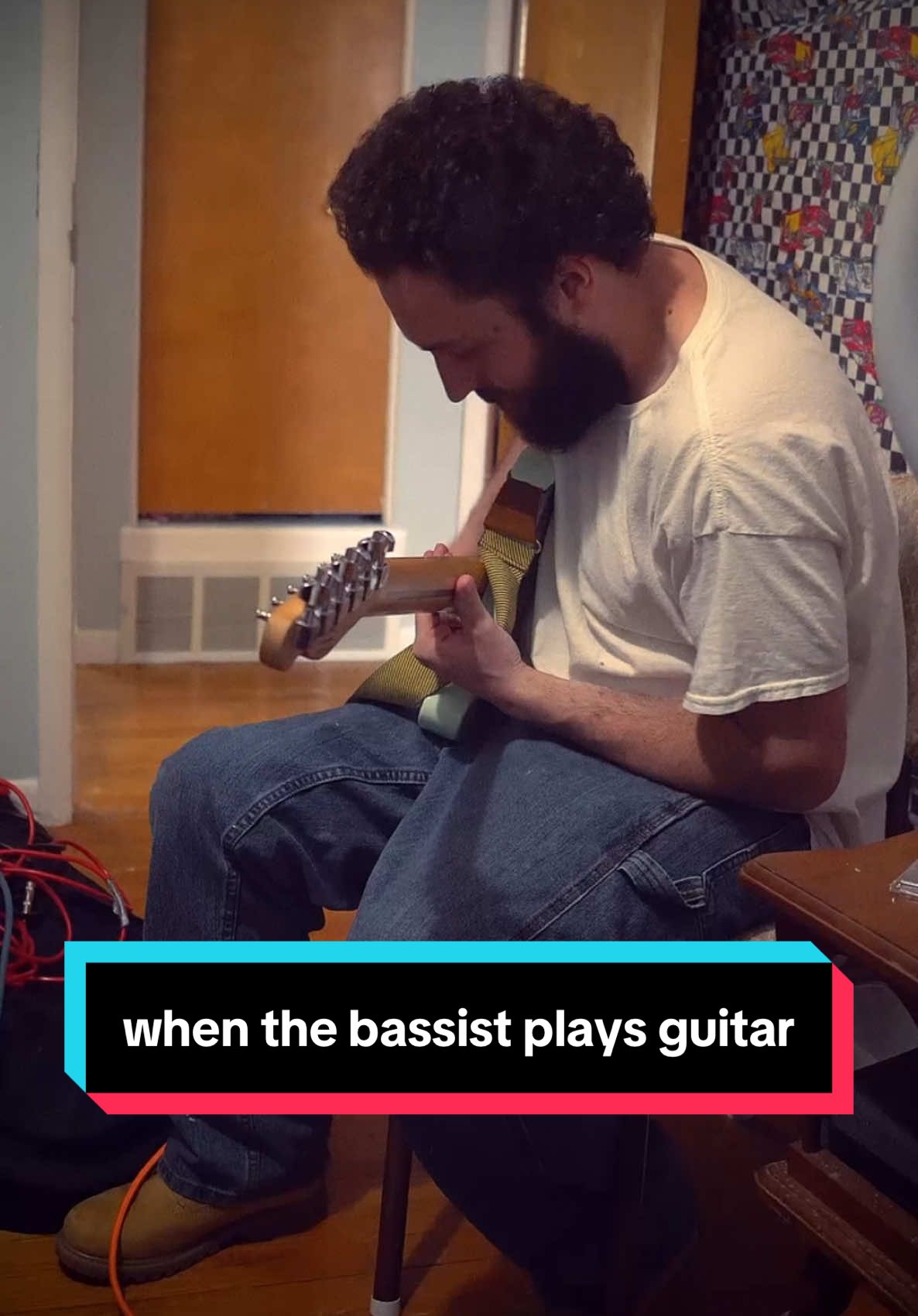 bass players should never volunteer to play guitar in the studio … unless?? | #bandsoftiktok #musicfans #livemusic 