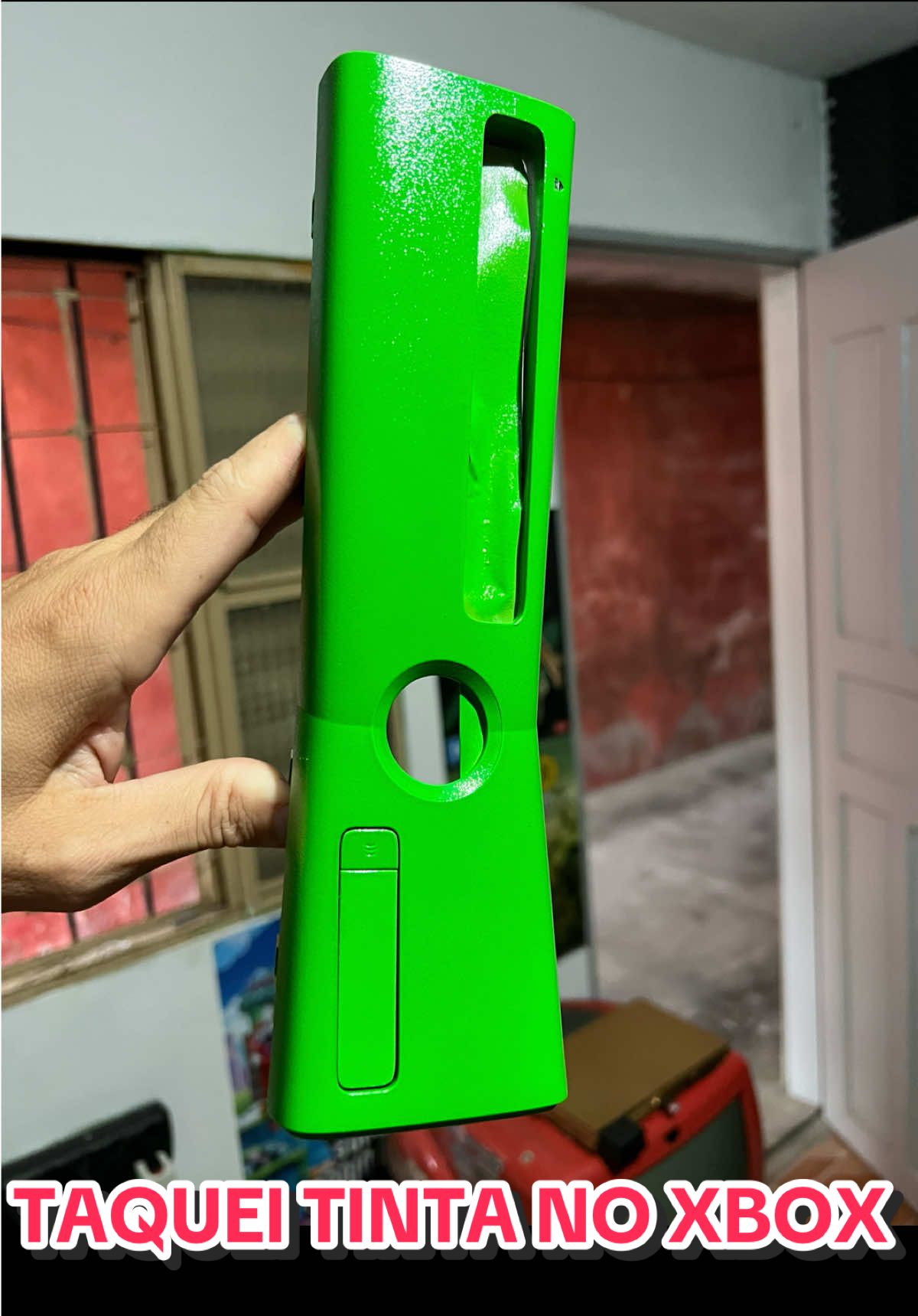 Pintei meu xbox 360 preto arranhado  Sempre quis um verde ! #xbox #xbox360 #pitandocomsplay #x360 