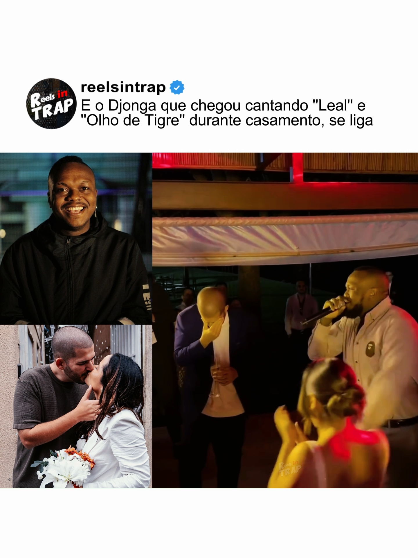 QUE DAORA! ❤ Djonga chegou cantando ''Leal'' e ''Olho de Tigre'' durante o casamento do Pedro Certezas . . . . . . . . . . . . #djonga #pedrocertezas #casamento #leal #olhodetigre #fy