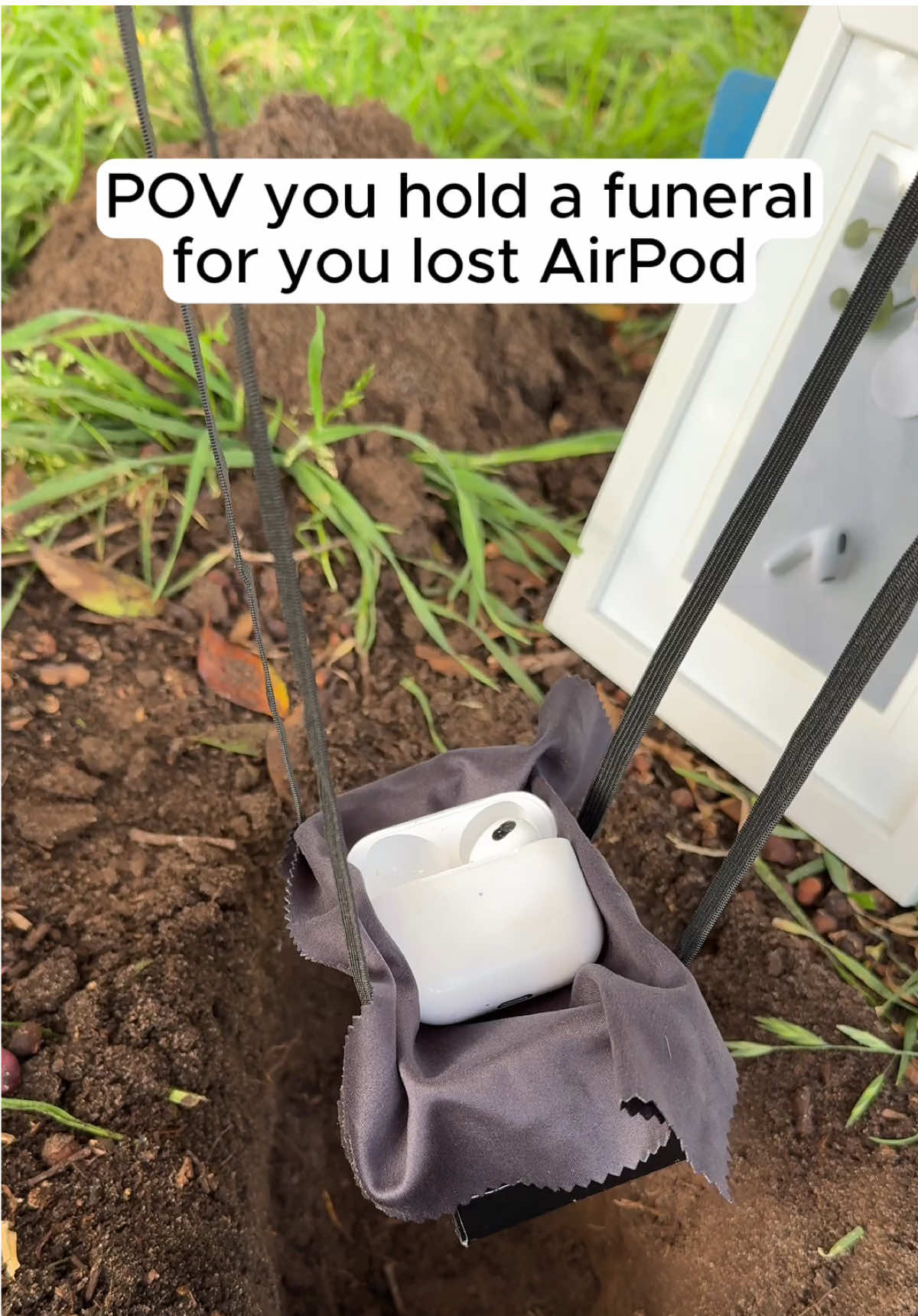 RIP AirPods, gone but never forgotten 😭 ⚰️  Thankfully, you can save on replacement AirPods for up to 70% off at Reebelo…they are certified refurbished & budget-friendly. 💸🎧 #reebelo #airpods #findmyairpods #lost #bratsummer 