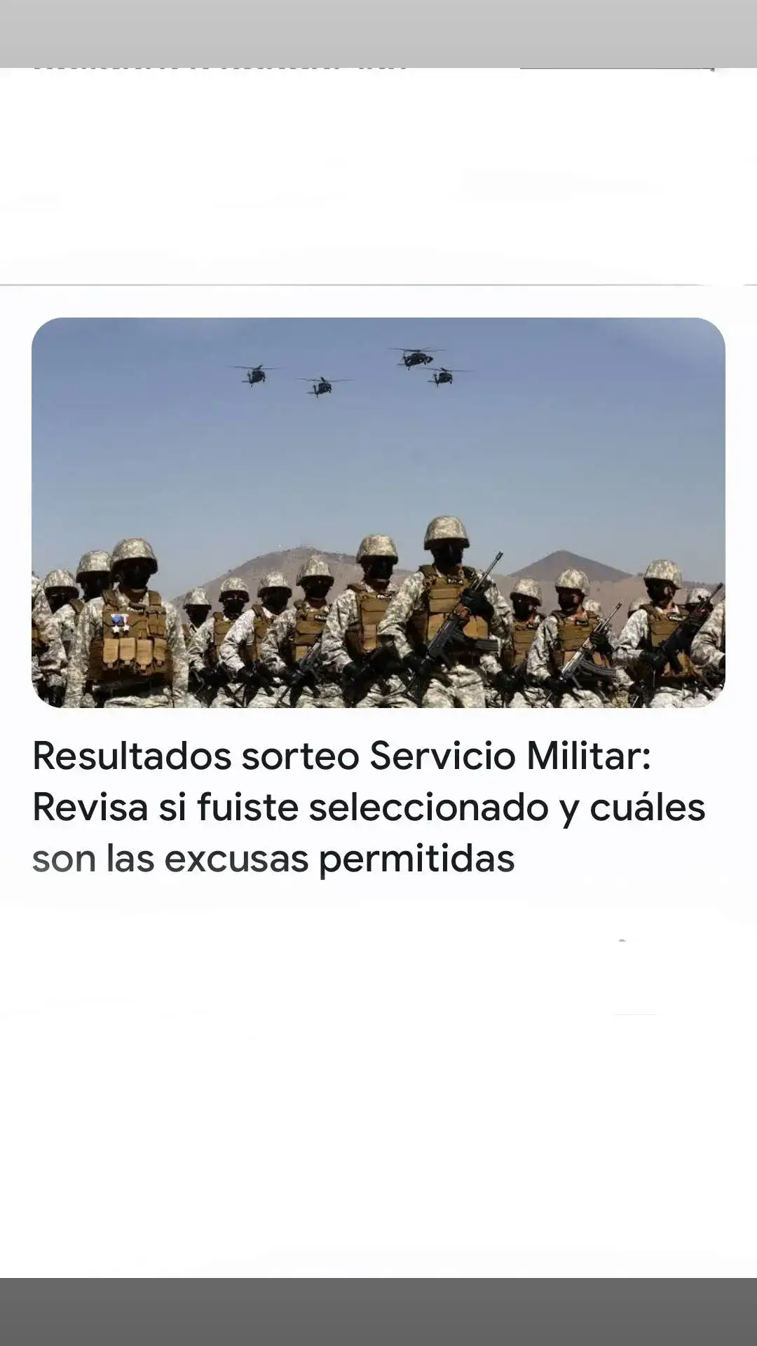 Este martes 15 de octubre se dio a conocer el listado correspondiente a los jóvenes que resultaron electos en el Sorteo General del Servicio Militar correspondiente a los no voluntarios nacidos en el año 2006. En todo caso, en el supuesto de haber resultado sorteado, existe la posibilidad de excusarse en el caso de no querer someterse a la institución militar. Eso sí, existen causales válidas para esto que deben ser acreditadas correctamente. Ir a la siguiente nota Para hacer este trámite, los interesados deben realizar un reclamo ante la Comisión Especial de Acreditación (CEA), que depende de la Subsecretaría para las Fuerzas Armadas. Esto último, siempre y cuando cumplan con las condiciones que admite dicho organismo.