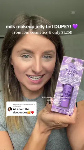 Replying to @Kirstin Rowland id call this dupe a WINNER 🏆 @IONI Cosmetics @Dollar Tree #ionicosmetics #ionibeautyfair #beautyfair #dollartreemakeup #dollartreedupes #jellytint #milkmakeupdupe #dupealert #dollartreefinds #tryingnewmakeup #lipandcheektint #lipandcheek #marissainthemidwest 