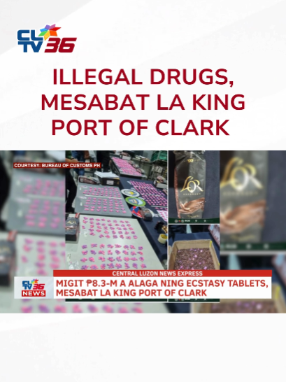 Mesabat la king Port of Clark deng ecstasy tablets a mikialagang migit ₱8.3-M ampong high-grade marijuana resin a makasalikut king keratin hair treatment bottle. Ikwa ne rin ning Bureau of Customs ing ₱260-K a alaga na ning cannabis-infused vapes keng parewung lugal. #CLNewsExpress #Illegaldrugs #Clark #CLTV36News #CLTV36NewsDigital