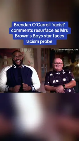 A shocking clip showing Mrs Brown's Boys star Brendan O'Carroll allegedly making a racist joke towards US actor Tyler Perry has resurfaced amid an ongoing race row.  The Irish comedian who plays the title character in the BBC comedy, appeared on The One Show in 2022, where he was accused of making an 'incredibly racist remark' about the American billionaire filmmaker. The One Show clip has resurfaced amid an ongoing race row involving O'Carroll, in which he 'implied' the N-word during rehearsals for the show's Christmas special. 🎥 BBC / The One Show  #mrsbrownsboys #brendanocarroll #bbc #tylerperry #theoneshow 