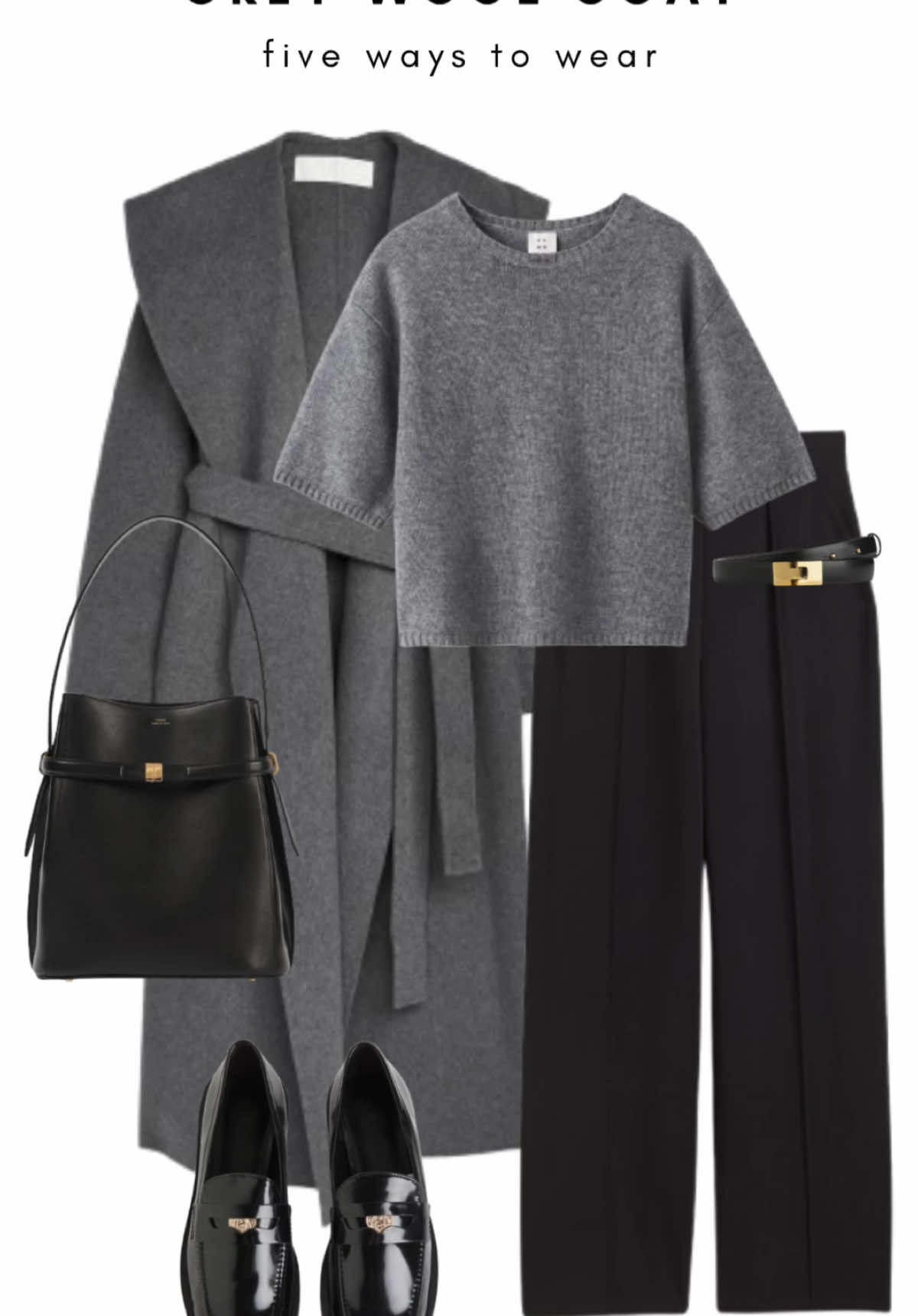 Five ways to wear grey wool coat this autumn 🩶🍂 Shop via link in bio🩶 #greywoolcoat #woolcoatoutfit #autumnoutfits #autumntrends #adidassambaoutfits 